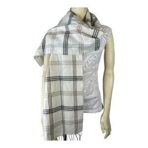 Softer than Cashmere brand acrylic Plaid scarf wrapper muffler